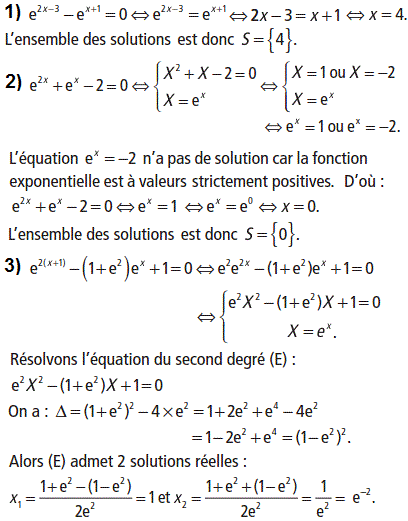 solution Equations faisant intervenir la fonction exponenti (image1)
