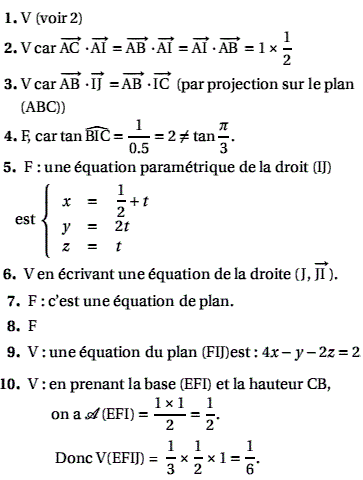 solution Amerique du sud 2005 - Vrai Faux (image1)