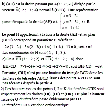 solution La Réunion juin 2005 TS - Tétraèdre (image3)