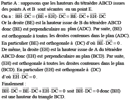 solution La Réunion juin 2005 TS - Tétraèdre (image1)