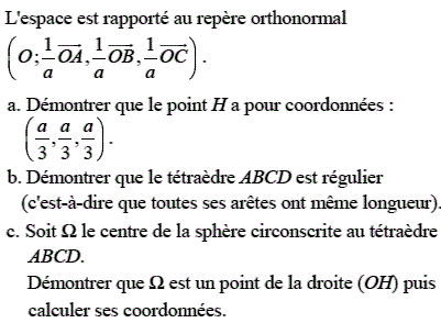 exercice Produit scalaire dans l'espace (image3)