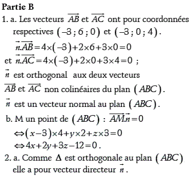 solution Amérique du nord 2008 - Plans et droites de l'espa (image2)