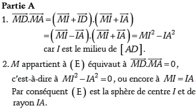 solution Amérique du nord 2008 - Plans et droites de l'espa (image1)