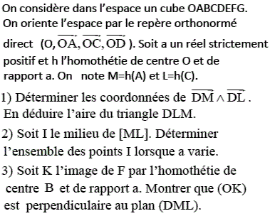 exercice Produit vectoriel et homothetie (image1)