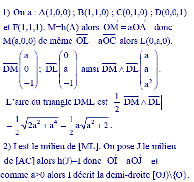 solution Produit vectoriel et homothetie (image1)