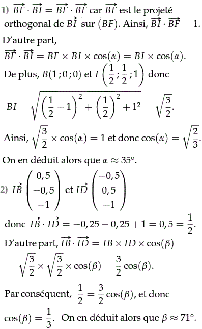 solution Produit scalaire dans l'espace (1) (image1)