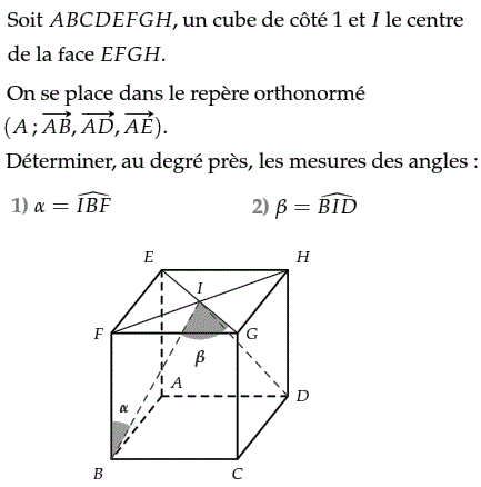 exercice Produit scalaire dans l'espace (1) (image1)