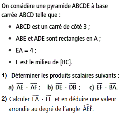 exercice Produit scalaire dans l'espace (3) (image1)