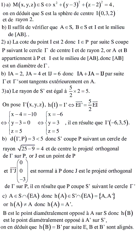 solution Bac Tunisien 4ème Math Session de controle 2015 (image1)