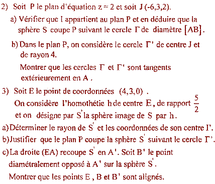 exercice Bac Tunisien 4ème Math Session de controle 2015 (image2)