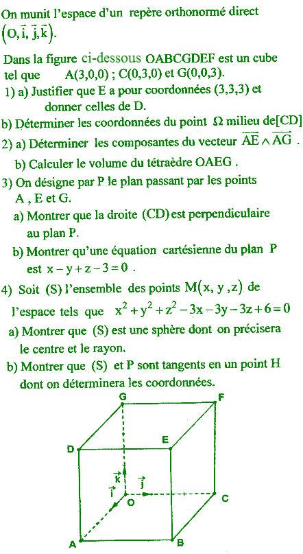 exercice Bac Tunisien 4ème Sc. ExpérimentaleSession de controle 2017 (image1)