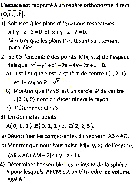 exercice Bac Tunisien 4ème Sc. ExpérimentaleSession principale 2016 (image1)