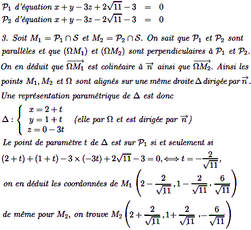 solution Plan tangent à une sphère (image2)