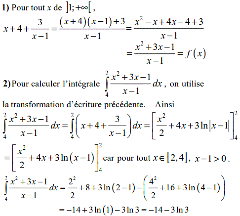 solution Intégrale d'une fonction rationnelle (image1)