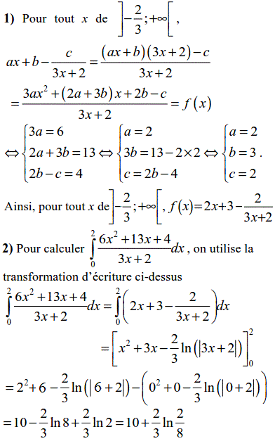 solution Intégrale d'une fonction rationnelle (2) (image1)