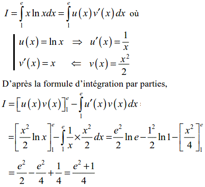 solution Integration par parties (image1)
