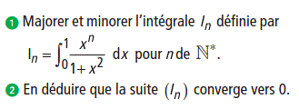 exercice Convergence d'une suite integrale (image1)
