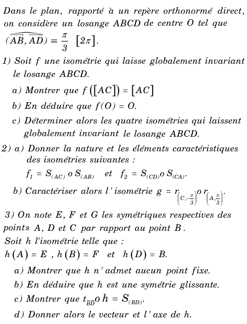 exercice Isométries qui laissent globalement invariant un l (image1)