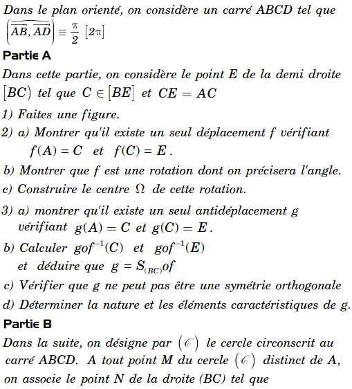 exercice Un Problème sur les isométries (Inédit) (image1)
