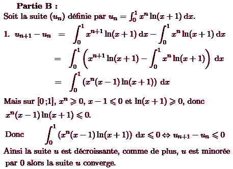 solution Liban Mai 2006 S - Log , integrale, Suite (image4)