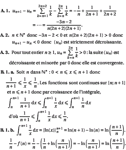 solution fonction logarithme, suite et integrale (image1)