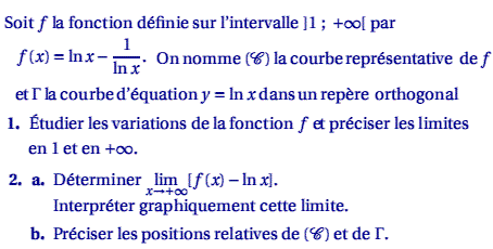 exercice Amerique du nord Mai 2008 S - Etude d'une fonction (image1)