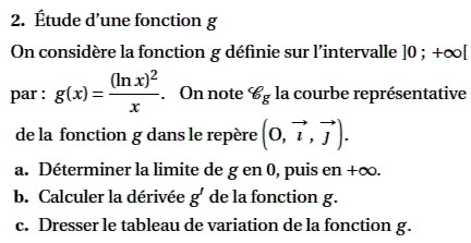 exercice Bac S Asie juin 2011 - Etude d'une fonction et cal (image2)