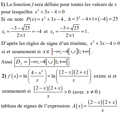 solution Domaine de définition d'une fonction (image1)