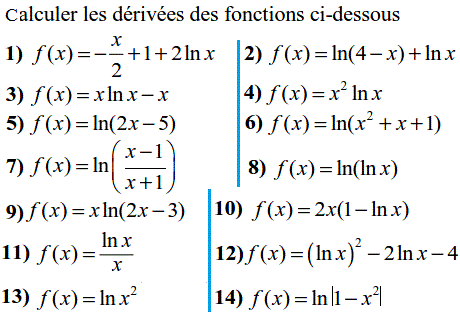 exercice Fonctions dérivées  (image1)