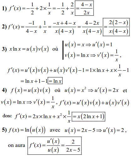 solution Fonctions dérivées  (image1)
