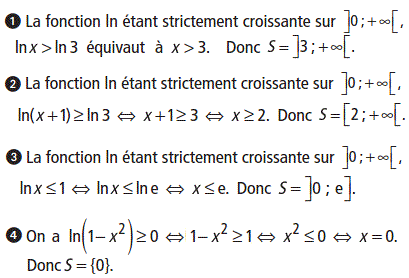 solution Inéquations faisant intervenir la fonction ln (image1)