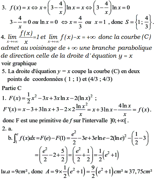 solution Exercice logarithme népérien (image3)