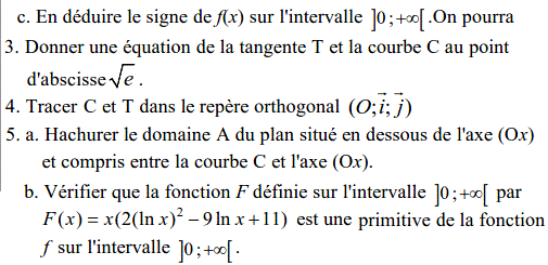 exercice Exercice logarithme népérien (image2)