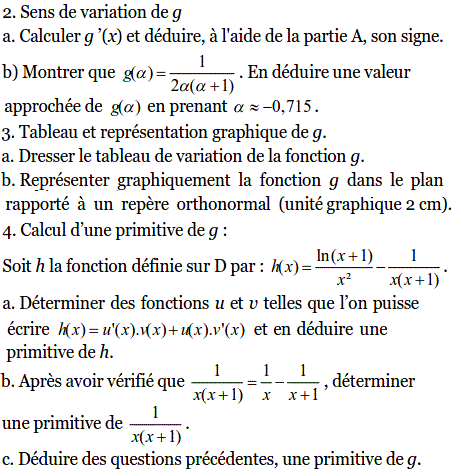 exercice Logarithme et primitive (image2)