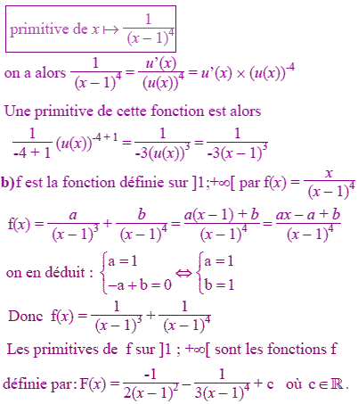 solution Calculs de primitives  (image3)