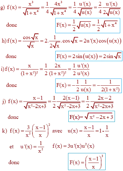 solution Calculs de primitives (3) (image3)