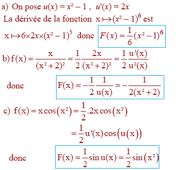 solution Calculs de primitives (3) (image1)