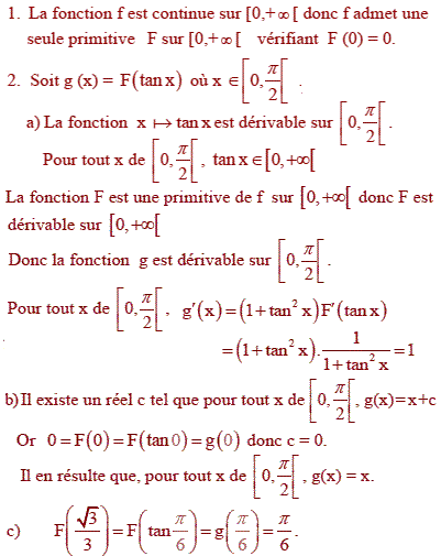 solution Calculs de primitives  (image1)