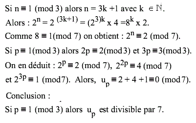 solution Divisibilité par 7 et congruence (image1)