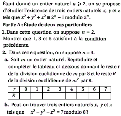 exercice Bac Asie 2006 TS - Congruence (image1)