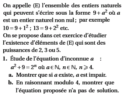 exercice Bac Asie Juin 2004 TS - Congruence (image1)