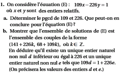 exercice Liban juin 2005 TS - Equation dioph. et algorithme (image1)