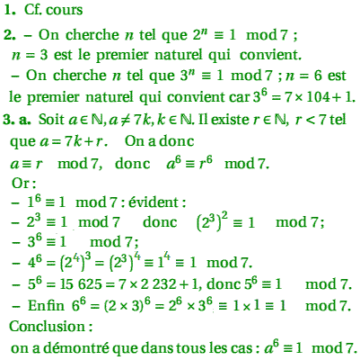 solution Bac S Amérique du sud novembre 2006 TS - Congruenc (image1)