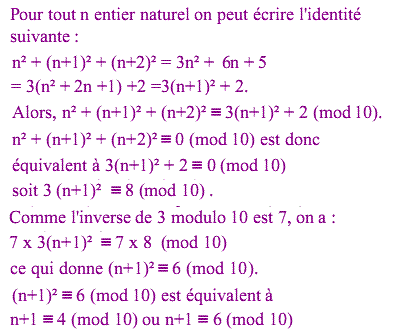 solution Somme des carrés de trois entiers consécutifs (image1)