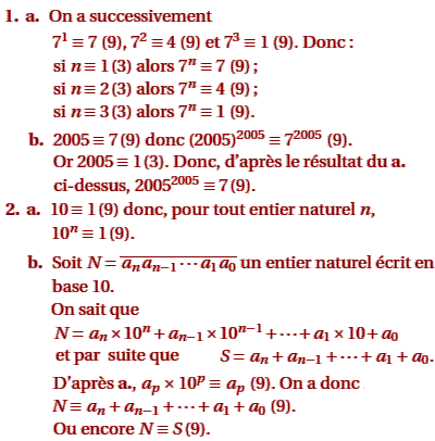 solution Antilles Juin 2005 TS - Division Euclidienne et co (image1)