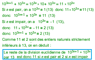 solution Division Euclidienne et congruence (image2)