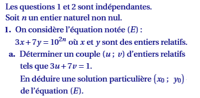 exercice Nouvelle calédonie S novembre 2009 - Congruence et (image1)