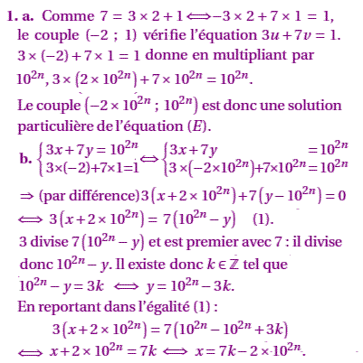 solution Nouvelle calédonie S novembre 2009 - Congruence et (image1)