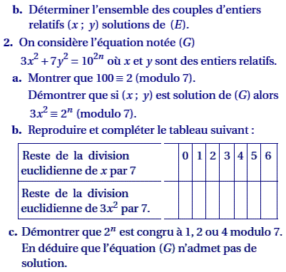 exercice Nouvelle calédonie S novembre 2009 - Congruence et (image2)