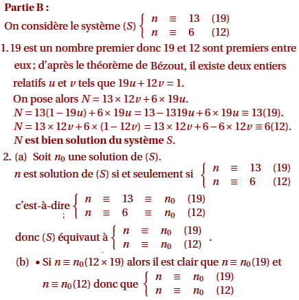 solution 2006 juin France S - théorème de Bézout et théorèm (image2)